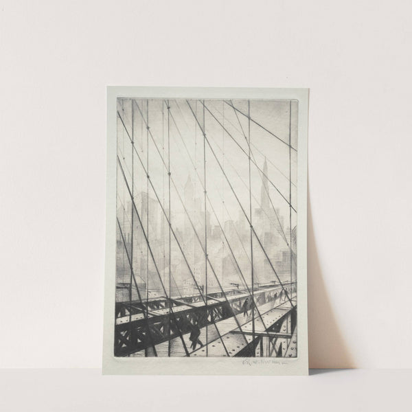 Looking through Brooklyn Bridge (1921) by Christopher R. W. Nevinson