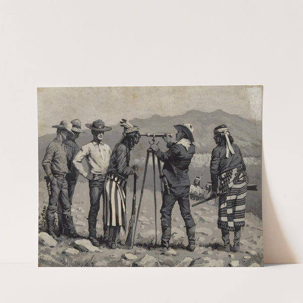 Looking Through the Telescope (1888) by Frederic Remington