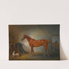 Lord Henry Bentinck's Chestnut Hunter Firebird And Policy, A Foxhound, In A Loose Box by John Ferneley