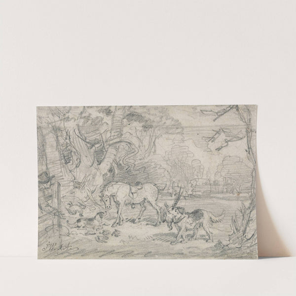 Lord Southampton's Shooting Pony, with 'Sailor', His Retriever, and 'Rover', His Spaniel by James Ward