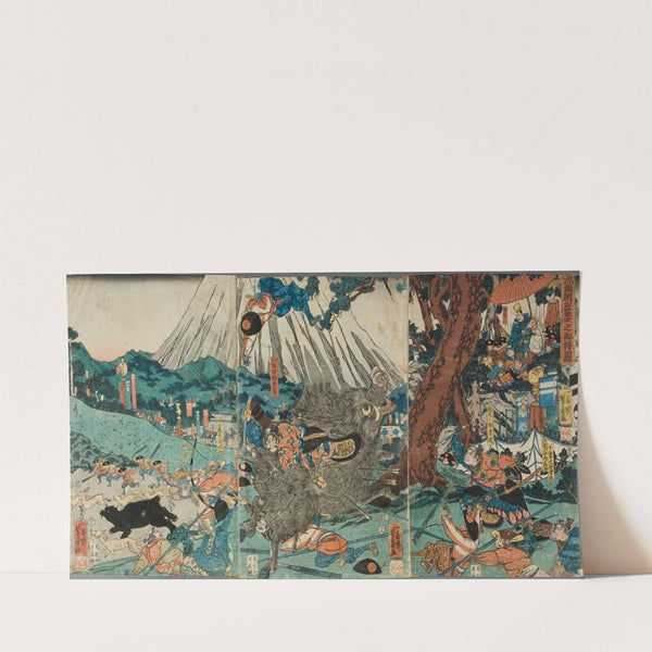 Lord Yoritomo’s Hunt on Mt. Fuji (1853) by Utagawa Yoshikazu