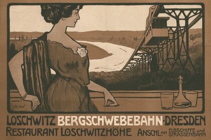 Loschwitz Bergschwebebahn Dresden. Restaurant Loschwitzhöhe (1892)