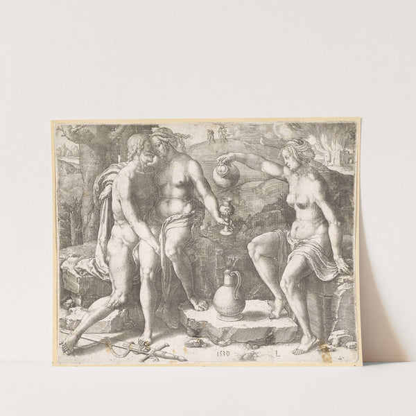 Lot and his daughters (1530) by Lucas Van Leyden