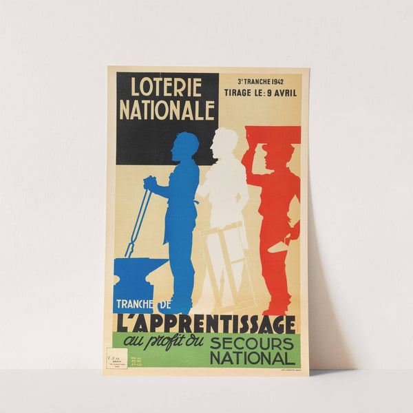 Loterie Nationale 3e Tranche 1942 Tirage Le 9 Avril Tranche De L’apprentissage Au Profit Du Secours National (1942) by Armand Rapeno