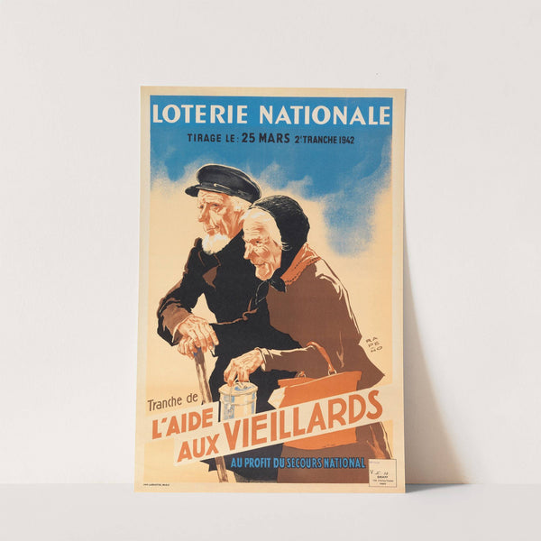 Loterie Nationale Tirage Le 25 Mars 2e Tranche 1942 Tranche De L’aide Aux Vieillards (1942) by Armand Rapeno