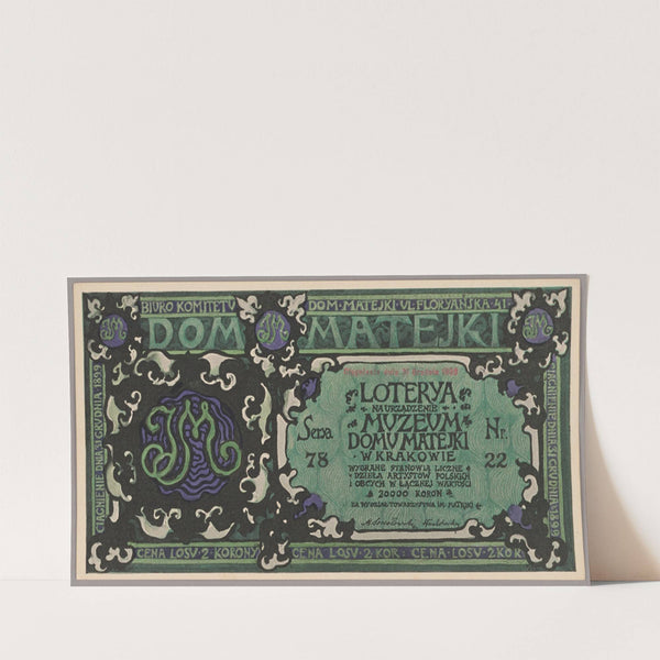Lottery ticket (1850-1888) by Józef Mehoffer