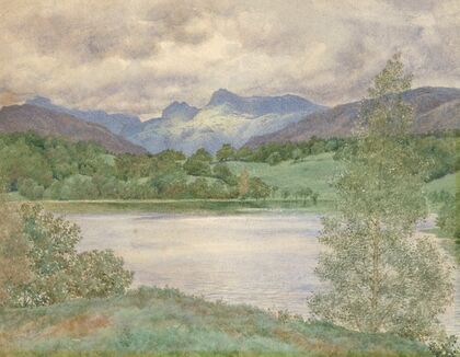 Loughrigg Tarn and Langdale Pikes, Westmorland