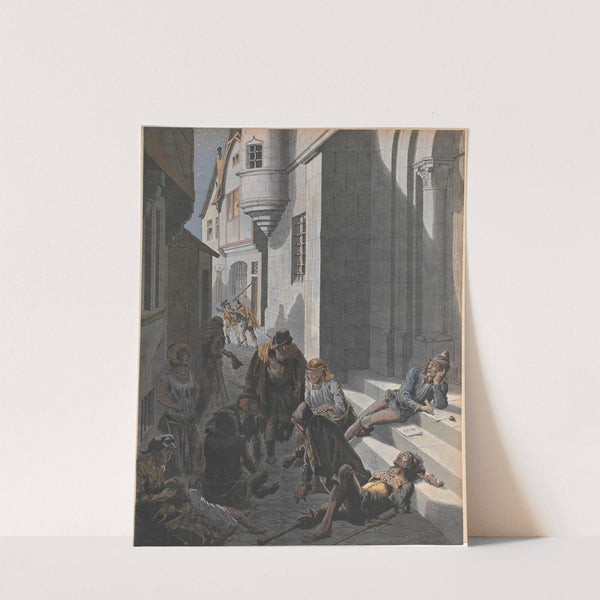 Louis XI – Vue d’artiste de François Villon (1905) by Job (Jacques-Marie-Gaston Onfroy de Bréville)