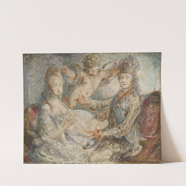 Louis XVI And Marie-Antoinette Crowned By Love (1775) by Gabriel de Saint-Aubin