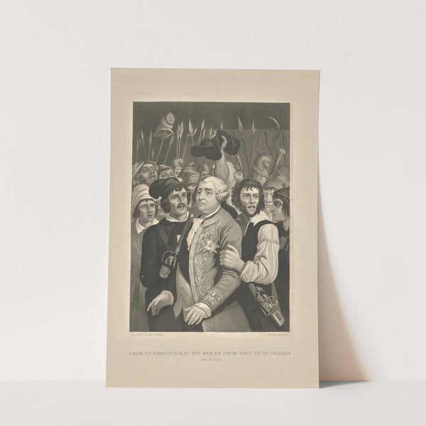 Louis XVI threatened by the mob on their visit to the Tuileries ; June 20, 1792 (1850) by John Sartain