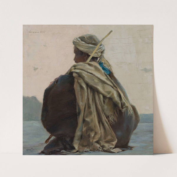 Louxor, arabe assis, de trois-quarts dos by Henry Brokman