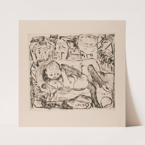 Lovers II, plate 5 from the portfolio ‘Faces’ (1918) by Max Beckmann