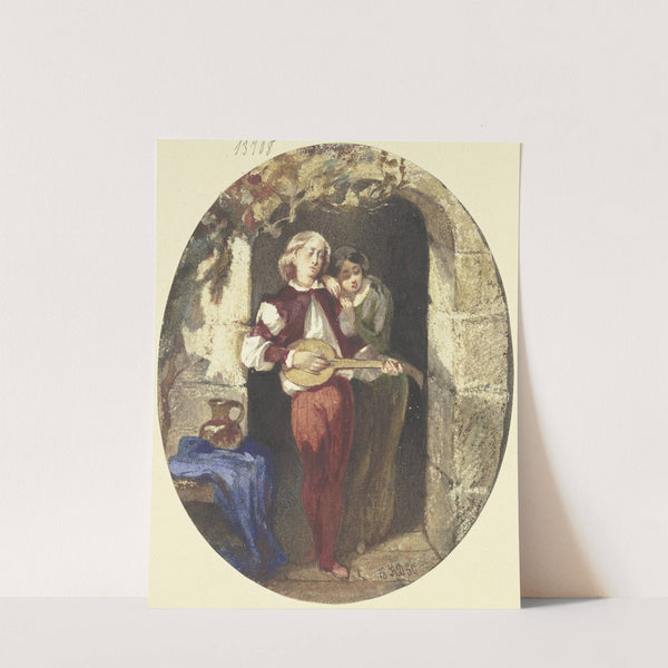 Lovers in the front door (1850) by Andreas Deckelmann