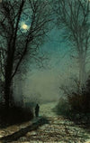 Lovers on a moonlit lane