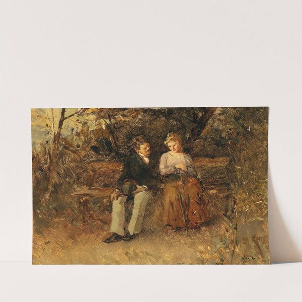 Lovers on a Park Bench by Fritz Rojka