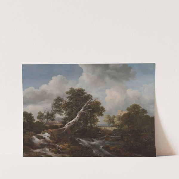 Low Waterfall in a Wooded Landscape with a Dead Beech Tree (c. 1660–70) by Jacob van Ruisdael