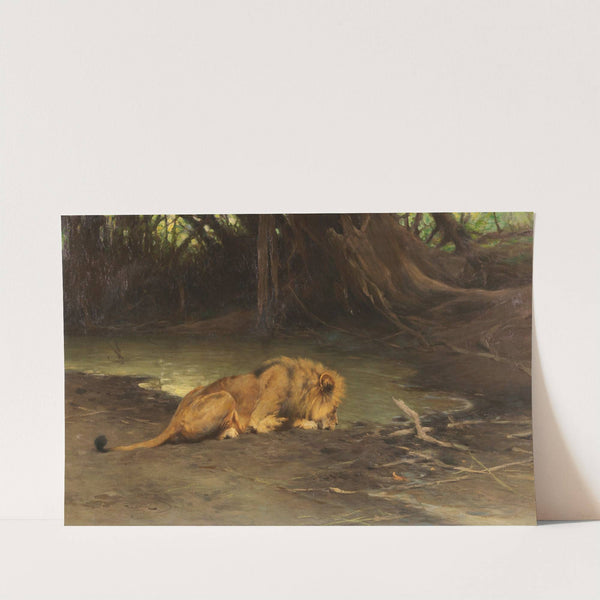 Löwe an der Tränke (Ca. 1907-1911) by Wilhelm Kuhnert