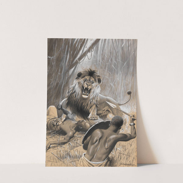 Löwenjagd (1894) by Wilhelm Kuhnert