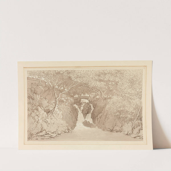 Lower waterfall Rydal. by Joseph Farington