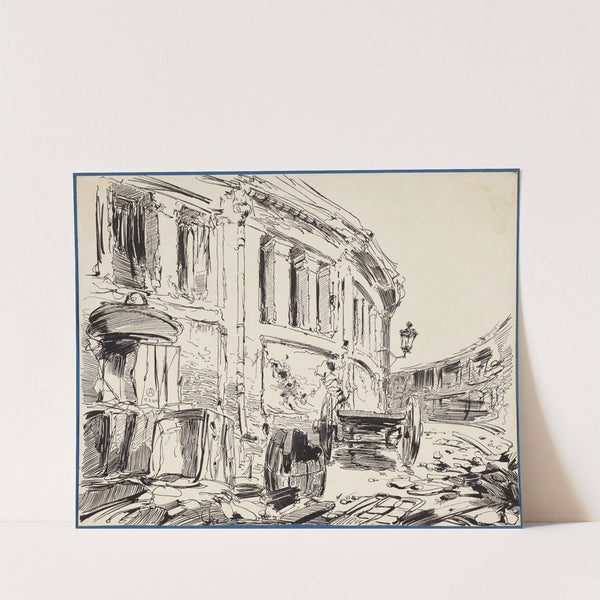 Luchtaanval op de vismijn van Oostende (1914) by Alfred Ost