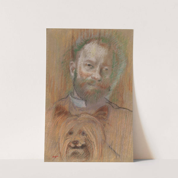 Ludovic Lepic Holding His Dog (1889) by Edgar Degas