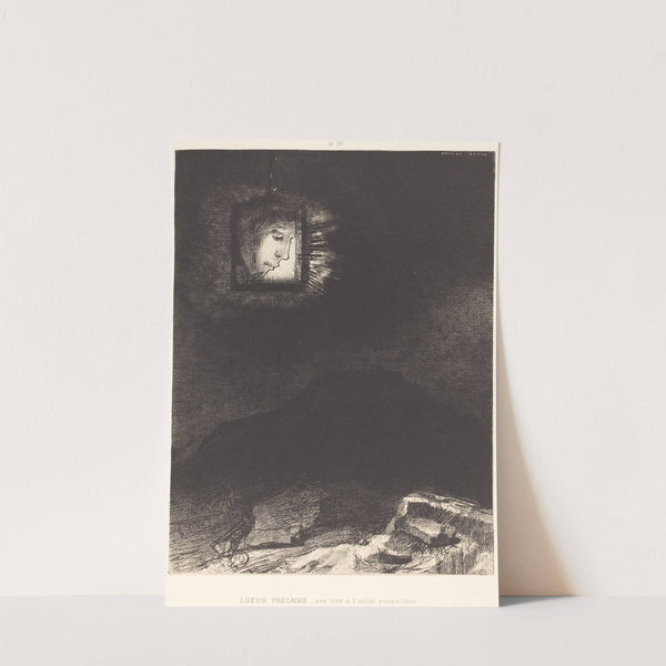 Lueur precaire, une tete a l'infini suspendue (Precarious glimmering, a head suspended) by Odilon Redon