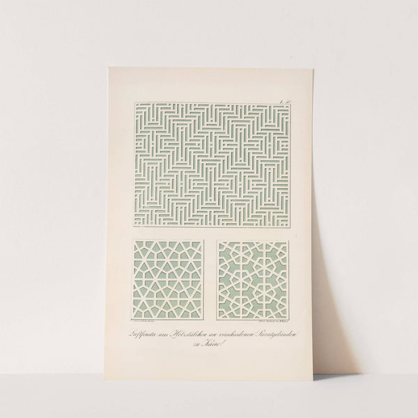 Luftfenster aus Holzstäbehen an verschiedenen Privatgebäuden zu Kairo by Friedrich Maximilian Hessemer