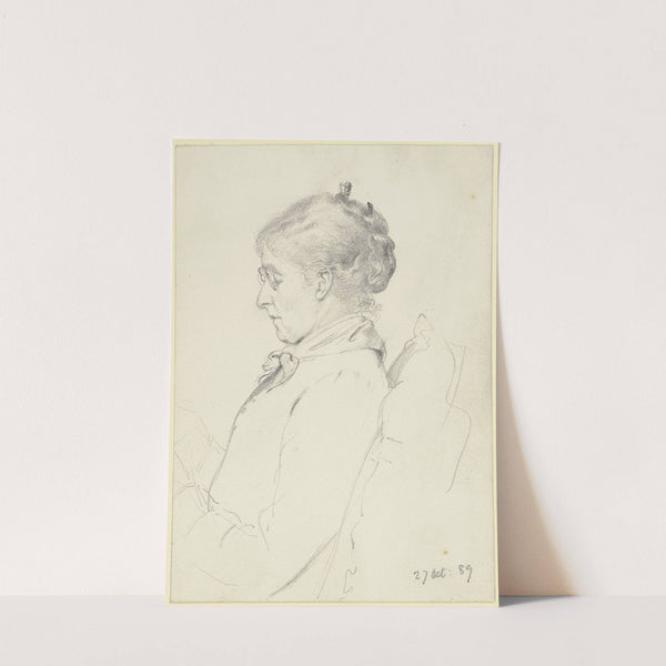 Luise Scholderer im Profil nach links, lesend (1889) by Otto Scholderer