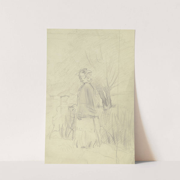 Luise Scholderer, in ihrem Morgenrock spazierend by Otto Scholderer