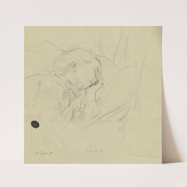 Luise Scholderer schlafend (1871) by Otto Scholderer
