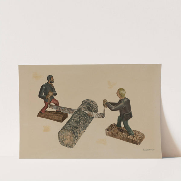 Lumberjacks Sawing a Log by Frank Eiseman