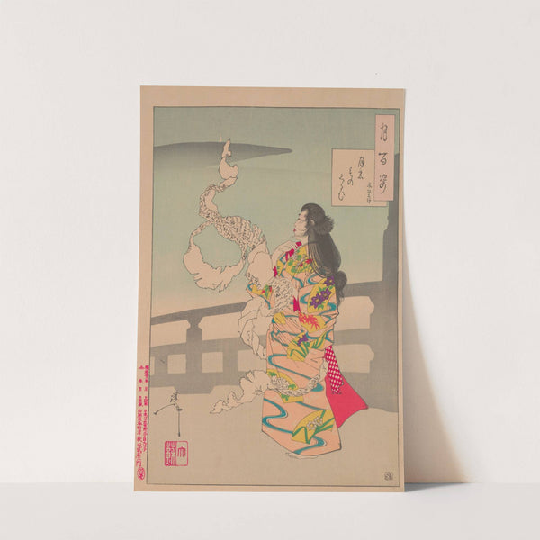 Lunacy - unrolling letters (Tsuki no monogurui - fumihiroge) by Tsukioka Yoshitoshi