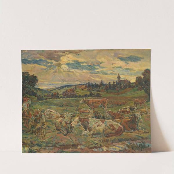 Lunch of a Cowherd by Gustáv Mallý