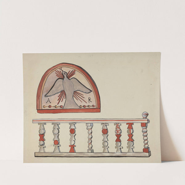 Lunette from Altar-Church at Llano Quemado Altar Rail-Church at Sanctuario, Chimayo by E. Boyd