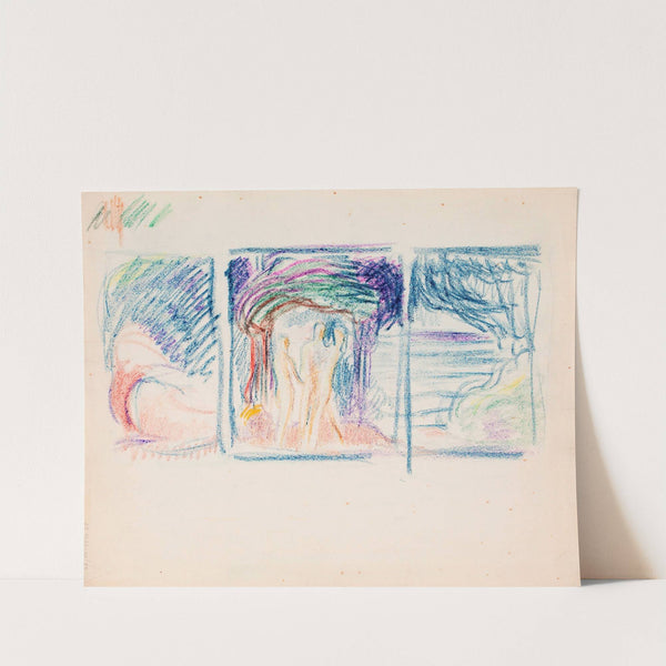 Luonnos Nylands Nationin Veljesvala -maalausta varten by Magnus Enckell