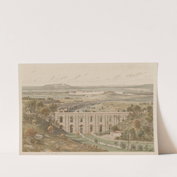 Lutèce au Bas-Empire aqueduc d’Arcueil au premier plan, palais et citadelle à l’arrière plan (1915-1945) by Fédor Hoffbauer