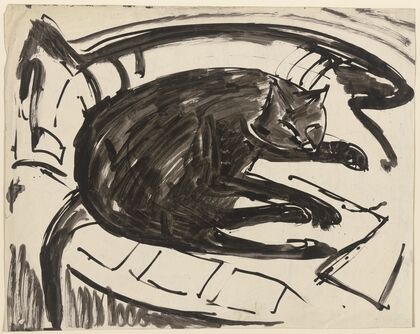 Lying cat (ca. 1920)