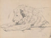 Lying Dog, with a Design of a Multi-Figure Composition Below (1908)