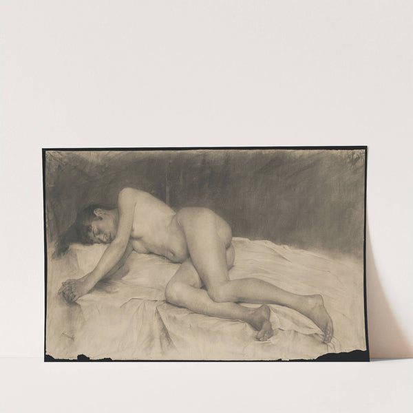 Lying female nude by Jozef Hanula