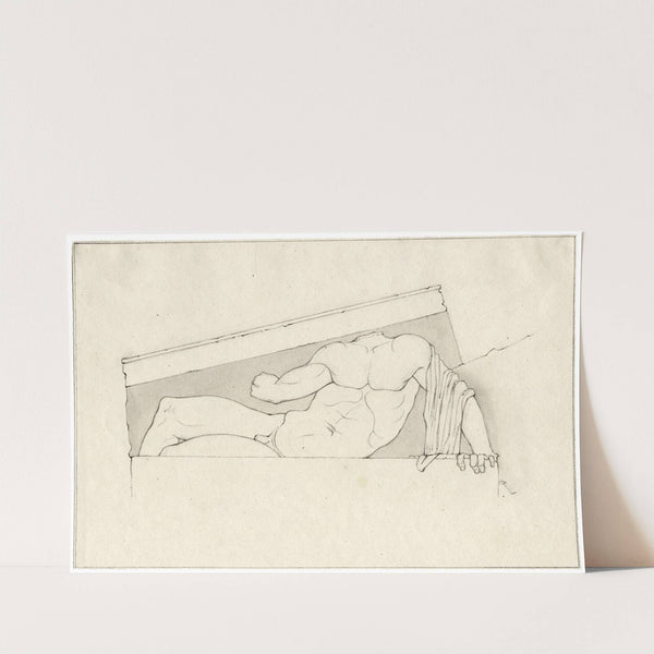 Lying hero or divinity, after the west pediment of the Parthenon, possibly Ilissos by David Humbert de Superville