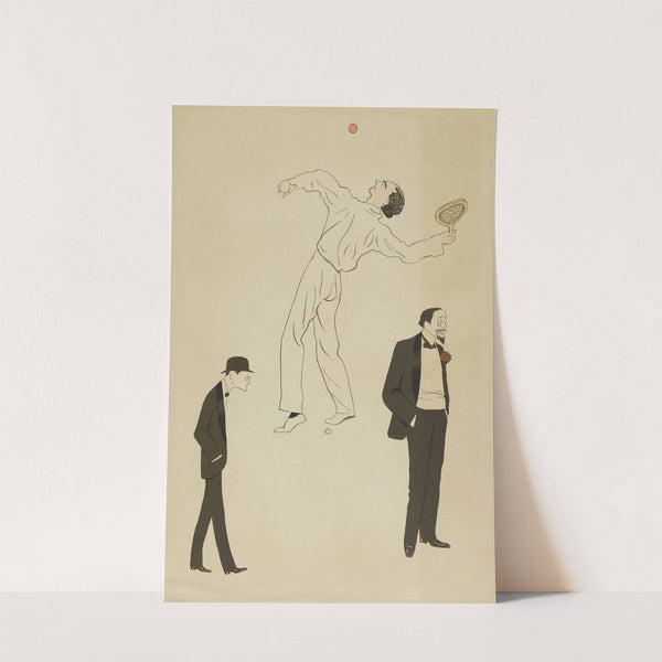 M Von Miller, M de Rubini, joueur de tennis, Doherty ou Borotra (1909) by Georges Goursat (Sem)