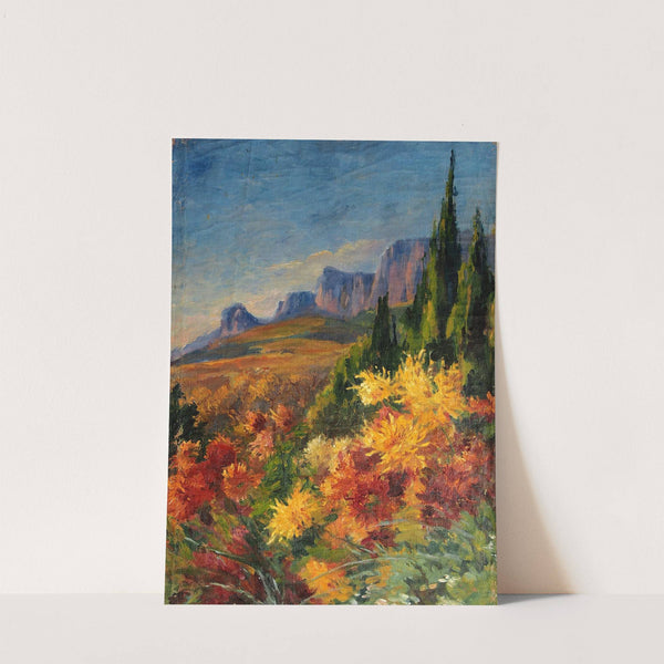 Maastik Krüsanteemidega (1918) by Lilly Walther