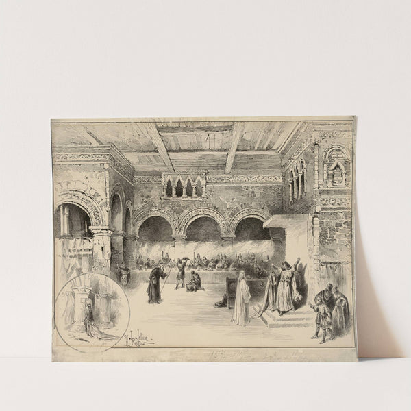 Macbeth, banquet scene, Lyceum Theatre, February 2, 1889, Sir Henry Irving as Macbeth, Ellen Terry as Lady Macbeth (1889) by John Jellicoe