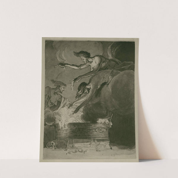 Macbeth, the three witches hovering over the cauldron in the cave by Henry Fuseli
