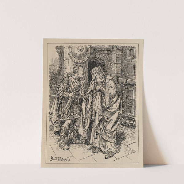 Macduff at the gate (1943) by Bernard Partridge