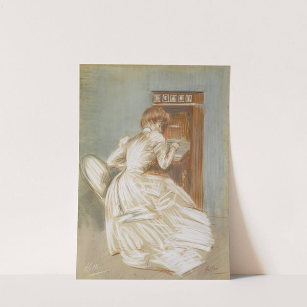 Madame Helleu à son secrétaire by Paul César Helleu