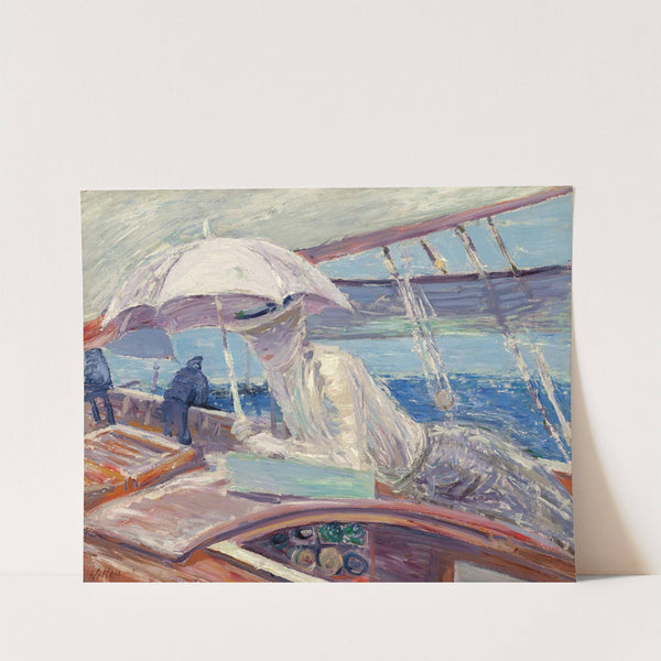 Madame Helleu aboard the yacht 'Bird' by Paul César Helleu