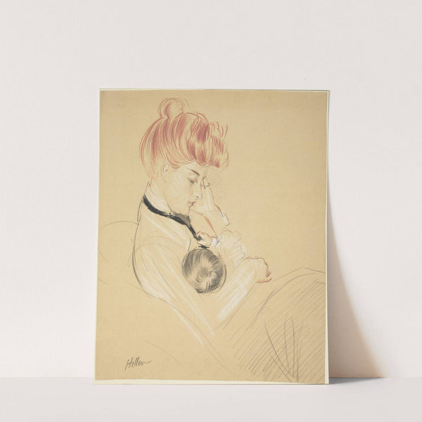 Madame Helleu Cradling Paulette in Her Arms by Paul César Helleu