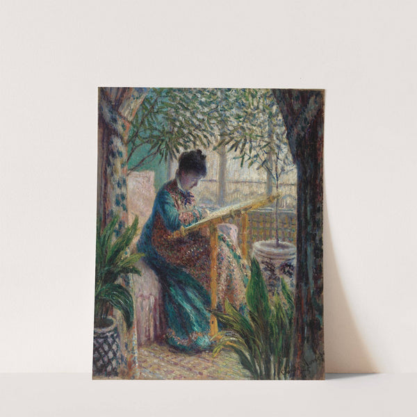 Madame Monet Embroidering (Camille au métier) (1875) by Claude Monet