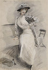 Madame Paris assise sur une banquette